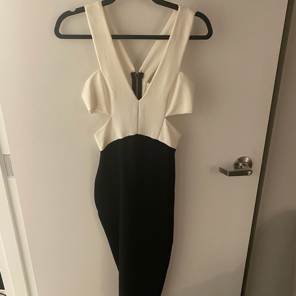 Beautiful black and white dress cutout